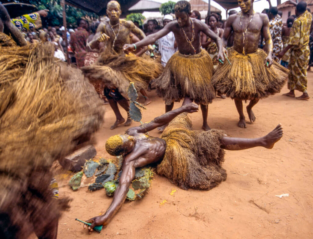Koku Devotees Dancing on Cactus, Benin