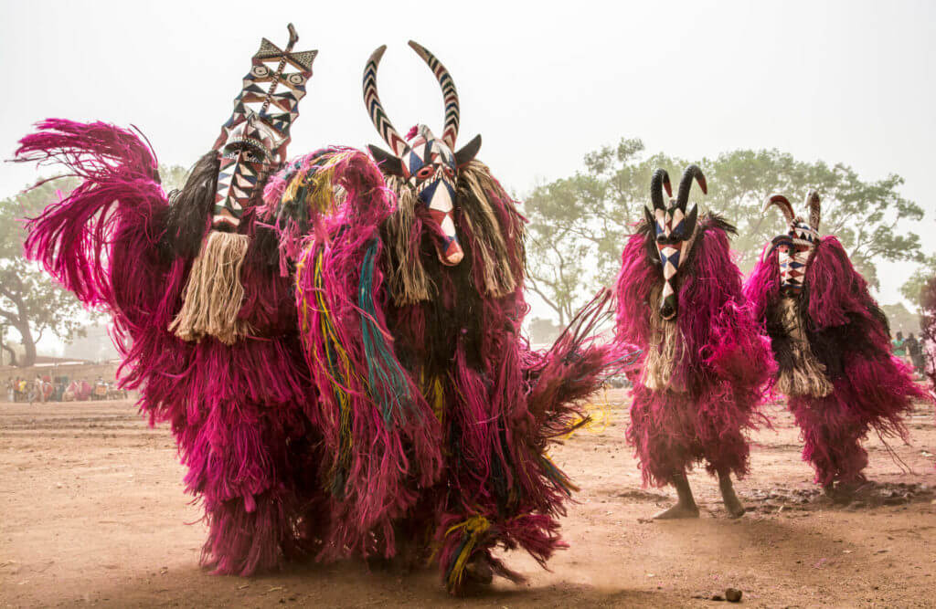 Arrival of Colorful Entertainment Masks, Burkina Faso