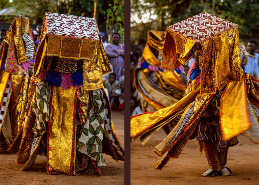 Yoruba Paka Mask in Cage of Cloth, Benin